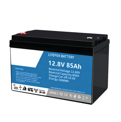 পরিবেশ বান্ধব উচ্চ কর্মক্ষমতা 12.8V 85AH SLA প্রতিস্থাপন LifeP04 লিথিয়াম ব্যাটারি সৌর আলোর জন্য BMS-এ নির্মিত