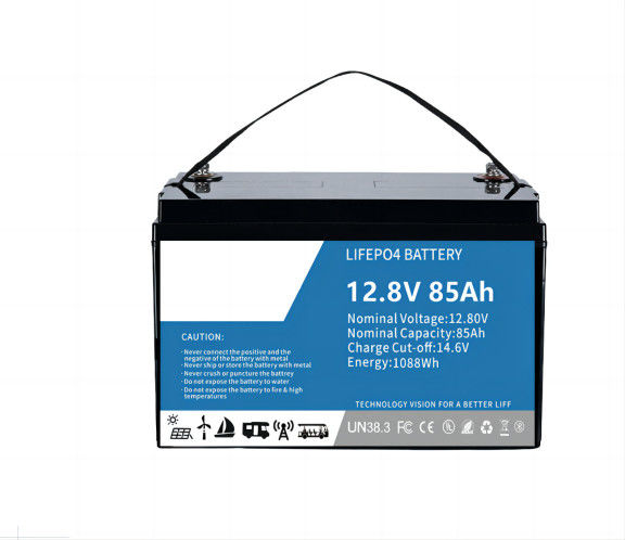 পরিবেশ বান্ধব উচ্চ কর্মক্ষমতা 12.8V 85AH SLA প্রতিস্থাপন LifeP04 লিথিয়াম ব্যাটারি সৌর আলোর জন্য BMS-এ নির্মিত