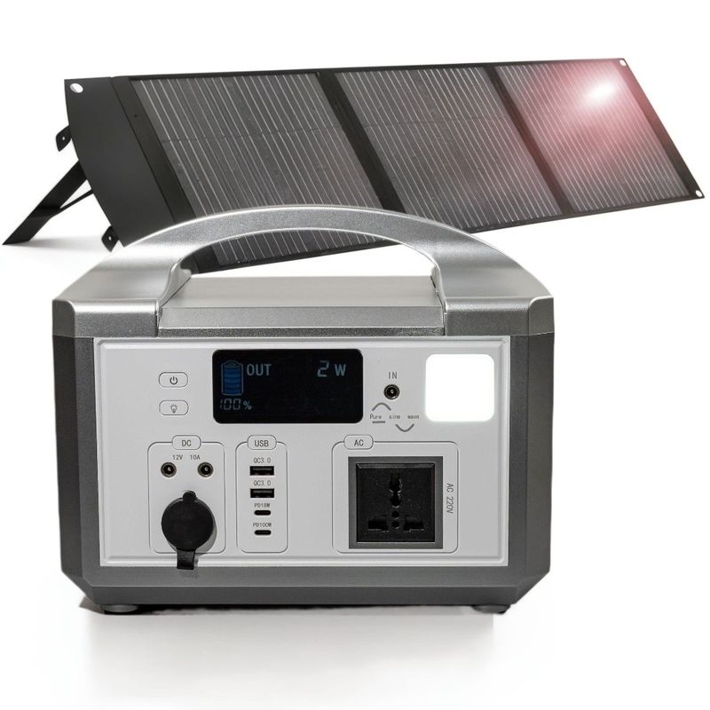 LED লাইট / এসওএস লাইট 300W বহিরঙ্গন শক্তি পাওয়ার সাপ্লাই ওয়্যারলেস চার্জিং সহ বহনযোগ্য সৌর পাওয়ার ব্যাংক বহিরঙ্গন হাইকিং জন্য